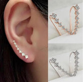 1 Pc’s 7 Crystals Ear Cuffs Vines Climbers Wrap Pierced Pins Hook Earrings - Mall Mega