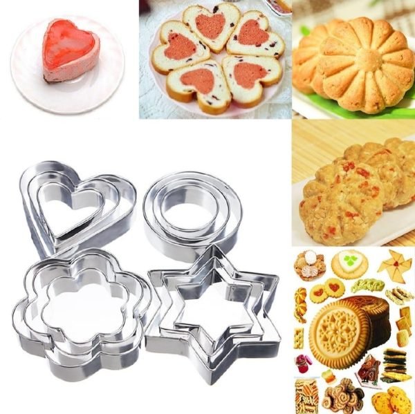 12 - piece Stainless Steel Cookie Cutter Set - Mall Mega