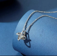 1pcs Steel Color - color Necklace Ladies Cold Wind Four Leaf Clover With Diamonds Brass Pendant Jewelry (with Box) - Mall Mega