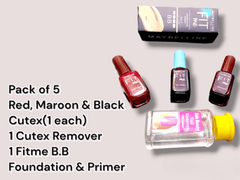 5 In 1 Makeup Beauty Deal Nail Polish, Nail Polish Remover, Foundation, Primer - Mall Mega