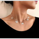 Butterfly Necklace Dainty Chain Layering Choker Necklace For Girls - Mall Mega
