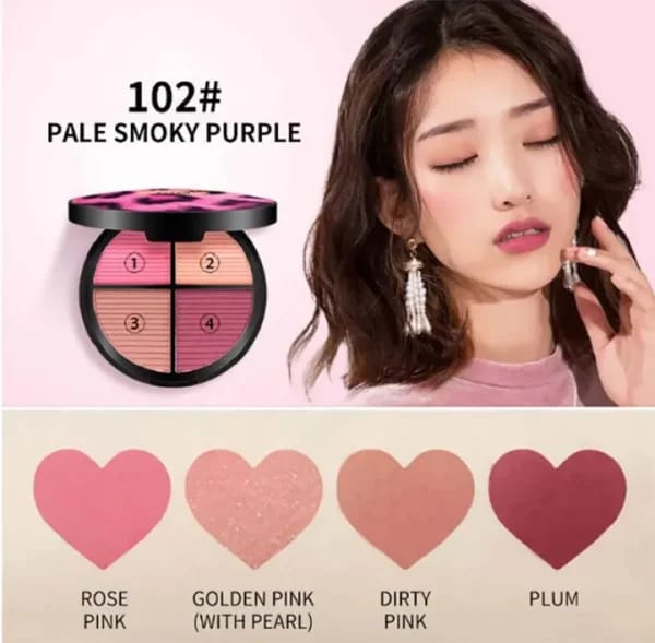 Kaxier New Four Color Blusher Dyeing Plates For Professional Pink Console Makeup - Mall Mega