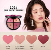 Kaxier New Four Color Blusher Dyeing Plates For Professional Pink Console Makeup - Mall Mega