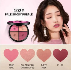 Kaxier New Four Color Blusher Dyeing Plates For Professional Pink Console Makeup - Mall Mega