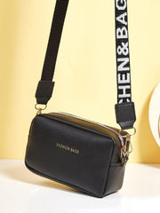Pu Leather Wide Strap Crossbody Bag - Mall Mega