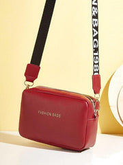 Pu Leather Wide Strap Crossbody Bag - Mall Mega