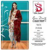 Binsaeed Bana Dora 3piece Unstitched Suit Summaer Lawn Collection MM4 - Mall Mega