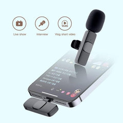 Wireless Mic K9 Dual Microphone Mic Plug & Play Usb Type C Plug Wireless Lavalier Microphone - Mall Mega