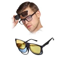 5 in 1 Magic Vision Stylish Sunglass With Quick-change Magnet Lenses - 5 Different Colors - Mall Mega