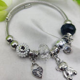 1 Piece Imported Pandora-inspired Silver Charm Bracelet – Heart & Teddy Accents - Mall Mega