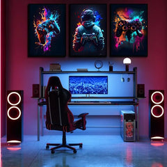 3pcs Cool Gaming Wall Art Retro Video Game - Mall Mega