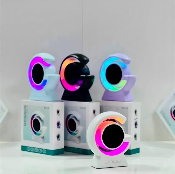 BX-39 Mini G Wireless Speaker with RGB light, stylish design, and vibrant color options for ambient music enjoyment.