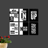 Set Of 6 Wooden Canvas Frames Motivational Quotes - Mall Mega