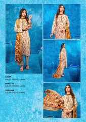 Zesh 3 Piece Unstitched Suit Summer Lawn Collection 2025 MM11 - Mall Mega