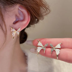 Zircon Butterfly Stud Earrings