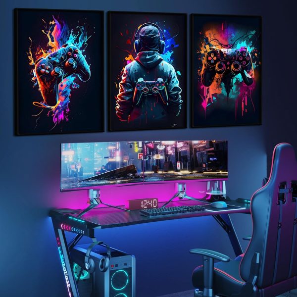 3pcs Cool Gaming Wall Art Retro Video Game - Mall Mega