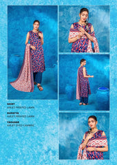 Zesh 3 Piece Unstitched Suit Summer Lawn Collection 2025 MM12 - Mall Mega