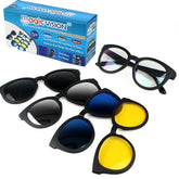 5 in 1 Magic Vision Stylish Sunglass With Quick-change Magnet Lenses - 5 Different Colors - Mall Mega