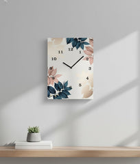 Floral Printed Wooden Wall Clock – 12x16 Inch