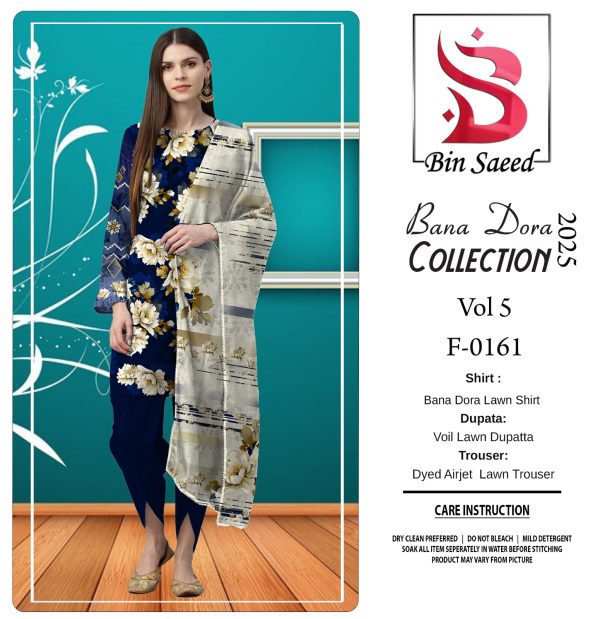 Binsaeed Bana Dora 3piece Unstitched Suit Summer Lawn Collection MM10 - Mall Mega