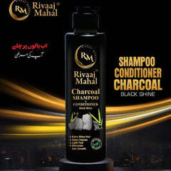 Rivaaj Mahal Charcoal Shampoo + Conditioner – Black Shine Formula For Deep Clean & Smooth Finish - 200ml - Mall Mega