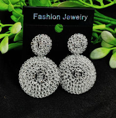 Imported Tarnish Crystal Round Dangle Perfection Earrings
