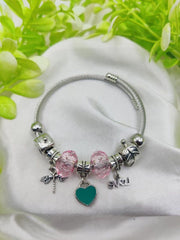 1 Piece Imported Elegant Pandora Bracelet With Heart & Love Charms - Mall Mega