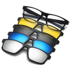 5 in 1 Magic Vision Stylish Sunglass With Quick-change Magnet Lenses - 5 Different Colors - Mall Mega