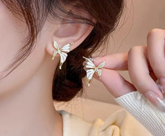 Zircon Butterfly Stud Earrings