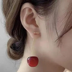 Trendy Korean Cherry Drop Earrings For Women