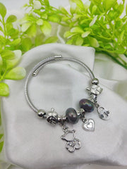 1 Piece Imported Pandora Charm Bracelet With Elegant Pearl Accents And Cute Charms - Mall Mega