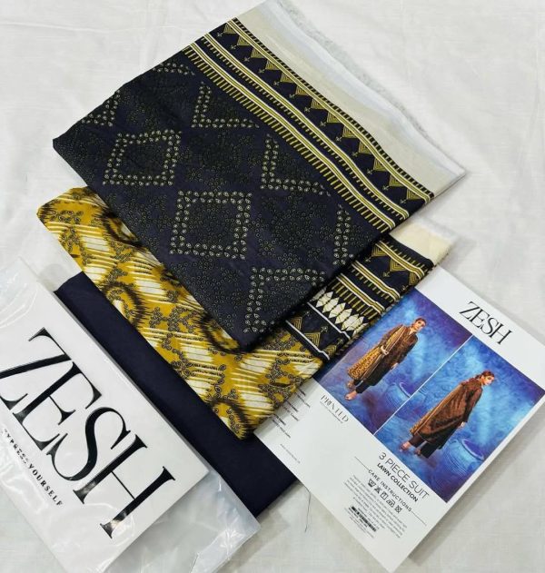 Zesh 3 Piece Unstitched Suit Summer Lawn Collection 2025 MM21 - Mall Mega