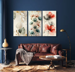 Set Of 3 Flowers Art Wooden Frames - Mall Mega