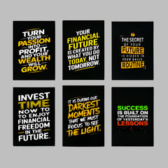 Set of 6 Motivational Sticky Canvas Frames For Wall Decor / Sticky Phototiles - Mall Mega