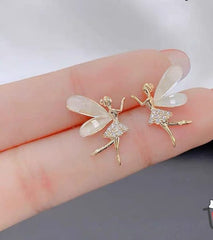 Fashion Cute Flower Wings Elf Stud Earring