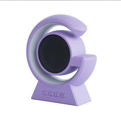 BX-39 Mini G Wireless Speaker in purple with RGB light and wireless charging, perfect for stylish audio and ambiance.