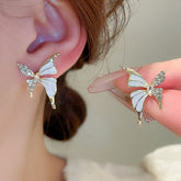 Zircon Butterfly Stud Earrings