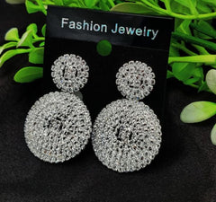 Imported Tarnish Crystal Round Dangle Perfection Earrings