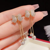 Elegant Bow Style Zircon Earings - Mall Mega