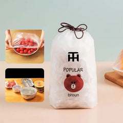 Combo Deal Disposable Food Cover Plastic Wrap 100 Pcs + 2 Pcs Dishwashing Rug - Mall Mega