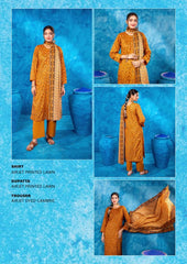 Zesh 3 Piece Unstitched Suit Summer Lawn Collection 2025 MM15 - Mall Mega