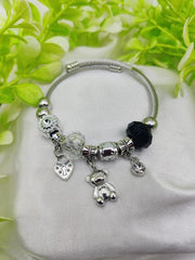 1 Piece Imported Pandora-inspired Silver Charm Bracelet – Heart & Teddy Accents - Mall Mega
