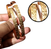 Gold Dotted Circle Bangle Bracelet Kara - Mall Mega