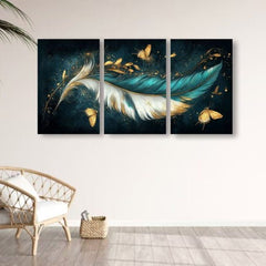 Set Of 3 Leaf Art Wooden Frames - Mall Mega