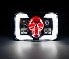 Skull Style Headlight With Indicators Beam For Bike - Mall Mega