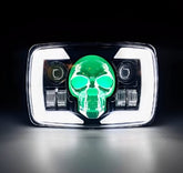 Skull Style Headlight With Indicators Beam For Bike - Mall Mega