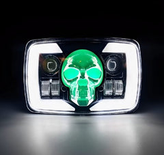 Skull Style Headlight With Indicators Beam For Bike - Mall Mega