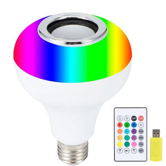 Smart Led Light Bulb With Built - in Bluetooth Speaker + Remote - Mall Mega