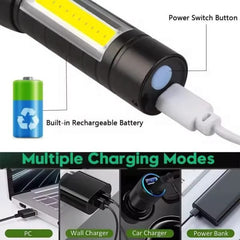 Super Bright USB Rechargeable LED Flashlight - Mall Mega