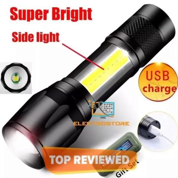 Super Bright USB Rechargeable LED Flashlight - Mall Mega